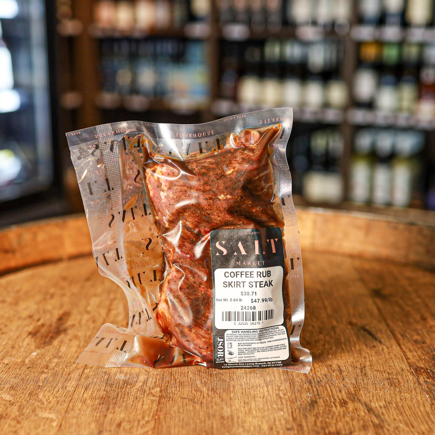 COFFEE RUB SKIRT STEAK - Raw