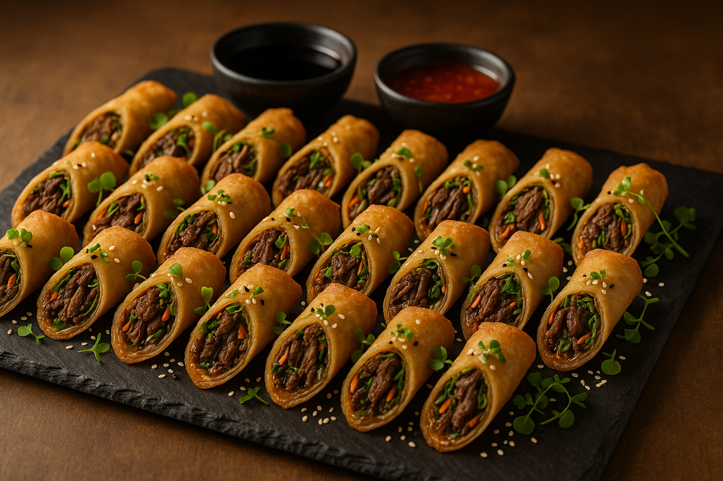 Asian Short Rib Spring Rolls (24)