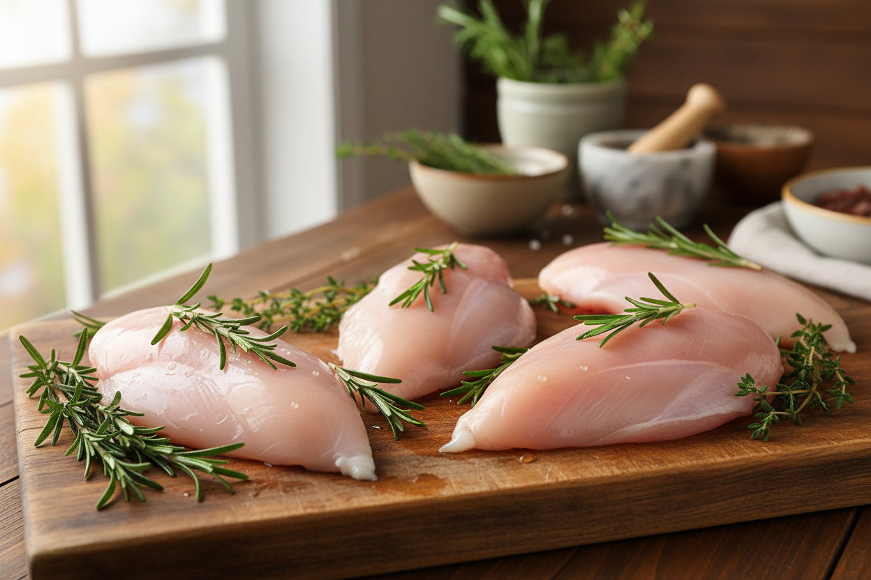 Chicken breast 4pc with background