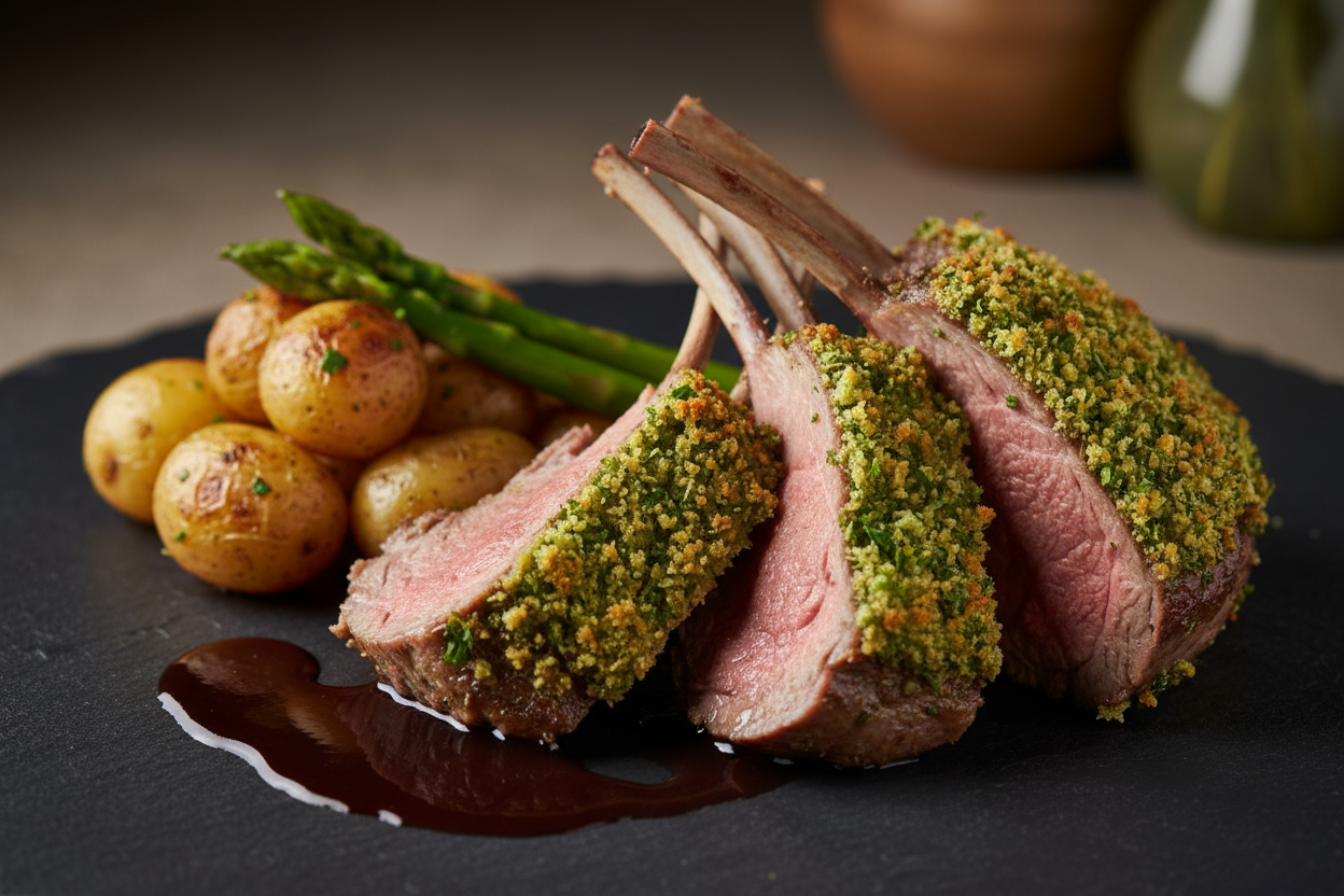 Herb crusted rack of lamb