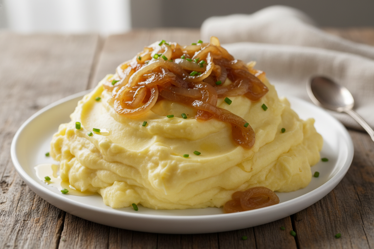 Yukon Gold Whipped Potato with Caramelized Onions