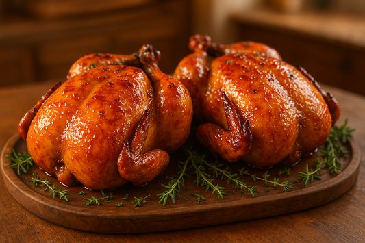 Apricot Glazed Whole Roast Chicken 2 whole roast chickens