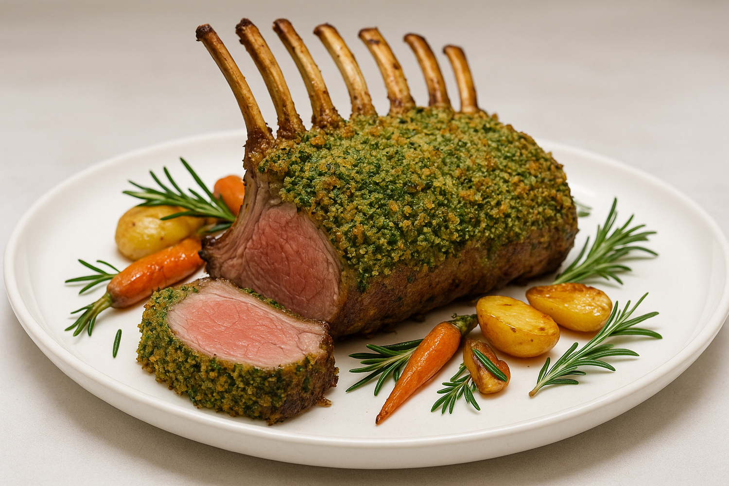 Herb Crusted Rack of Lamb 8 BONE