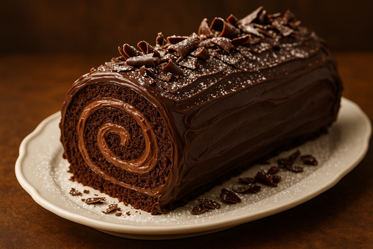 Layered Chocolate Cake Log