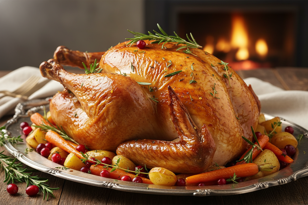 Whole roasted turkey